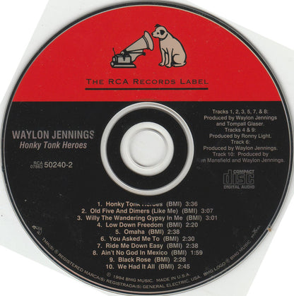 Waylon Jennings : Honky Tonk Heroes (CD, Album, RE)