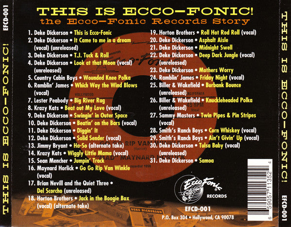 Various : This Is Ecco-Fonic! The Ecco-Fonic Records Story (CD, Comp)