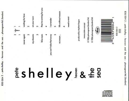 Pete Shelley : Heaven And The Sea (CD, Album)