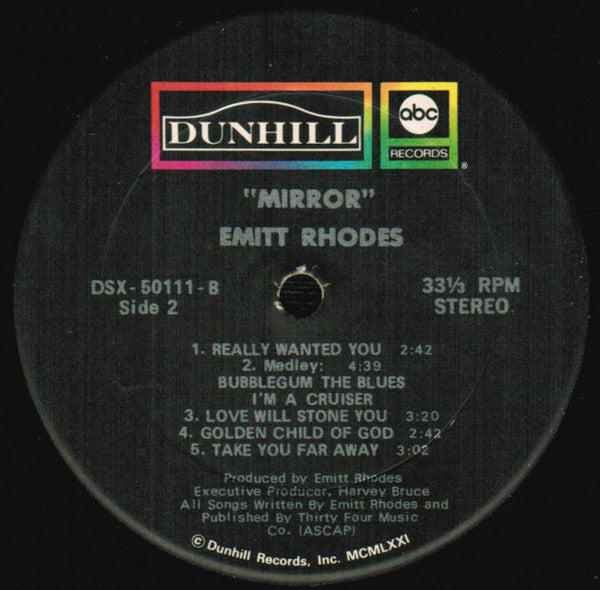 Emitt Rhodes : Mirror (LP, Album, Tru)