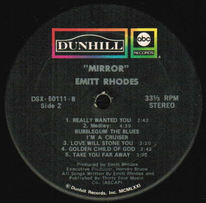 Emitt Rhodes : Mirror (LP, Album, Tru)