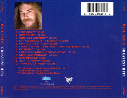 Paul Davis (3) : Greatest Hits  (CD, Comp)