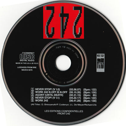 Front 242 : Never Stop! (CD, Single)