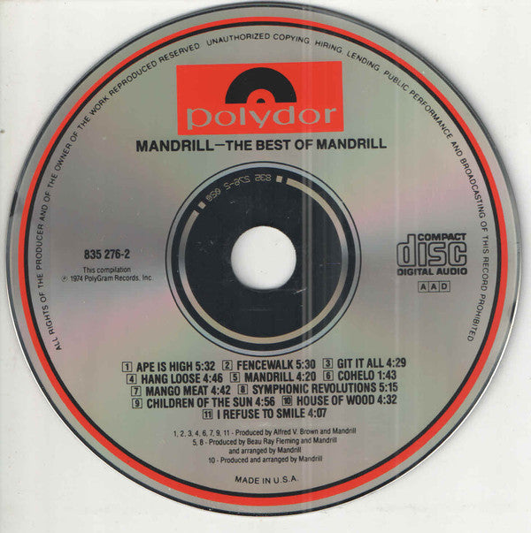 Mandrill : The Best Of Mandrill (CD, Comp)