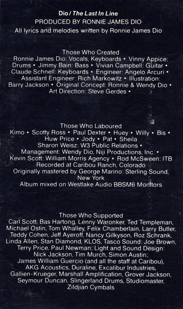 Dio (2) : The Last In Line (Cass, Album, SR,)