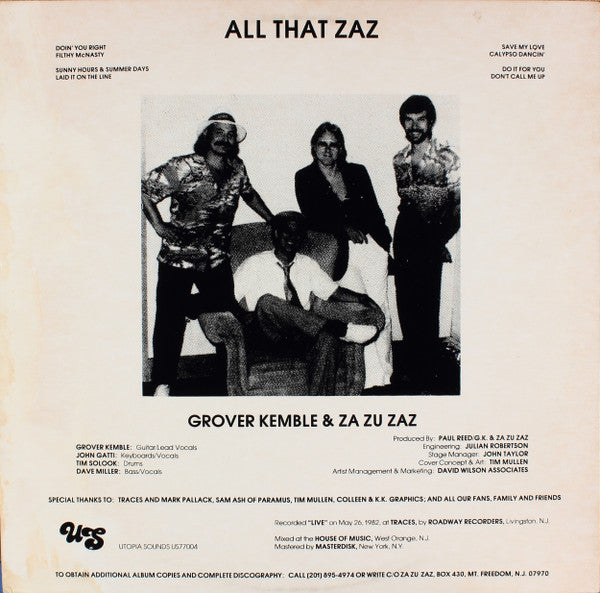 Grover Kemble & Za Zu Zaz : All That Zaz (LP)