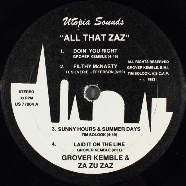 Grover Kemble & Za Zu Zaz : All That Zaz (LP)