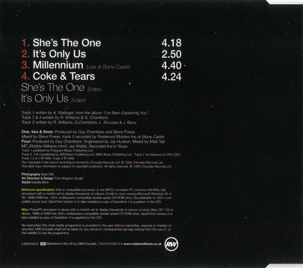 Robbie Williams : She's The One / It's Only Us (CD, Maxi, Enh)
