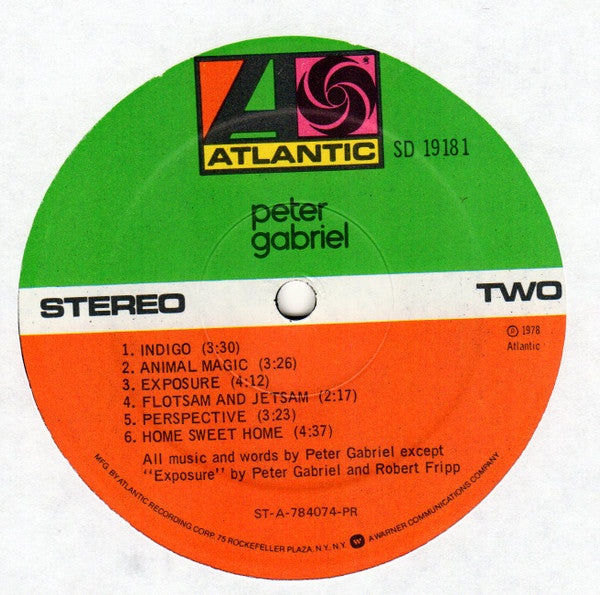 Peter Gabriel : Peter Gabriel (LP, Album, PR )