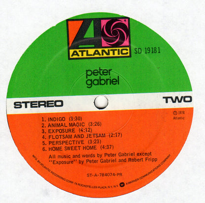 Peter Gabriel : Peter Gabriel (LP, Album, PR )