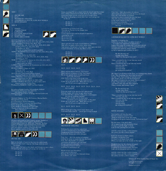 Peter Gabriel : Peter Gabriel (LP, Album, PR )