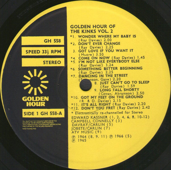 The Kinks : Golden Hour Of The Kinks Vol. 2 (LP, Comp, Emb)