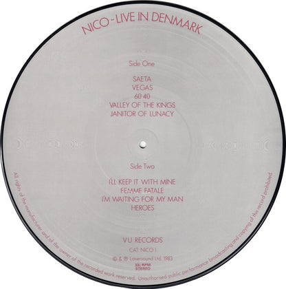 Nico (3) : Live In Denmark (LP, Album, Pic)