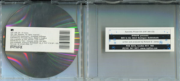 AFX* : AFX In His Third Analogue Bubblebath (CD, Album, RE, RP, Sli)
