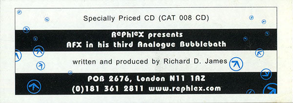AFX* : AFX In His Third Analogue Bubblebath (CD, Album, RE, RP, Sli)