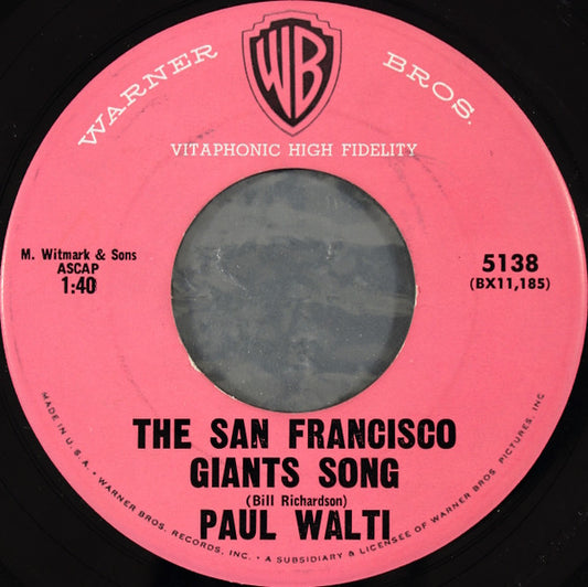 The San Francisco Giants Song / The San Francisco Forty-Niners Song - Paul Walti / Aaron Edwards "The Singing Newscaster"* With The Budget Cutters