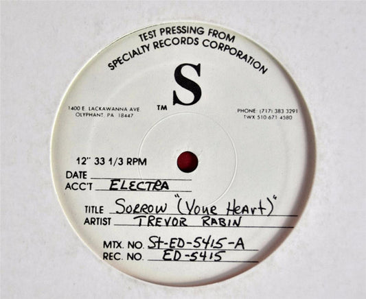 Trevor Rabin ‎– Sorrow (Your Heart)