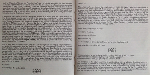 Various ‎– Songs The Bonzo Dog Band Taught Us : A Pre History Of The Bonzos