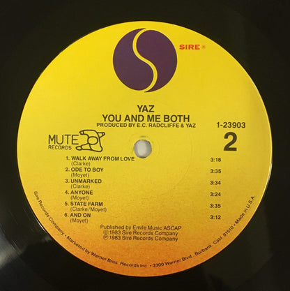 Yaz* ‎– You And Me Both
