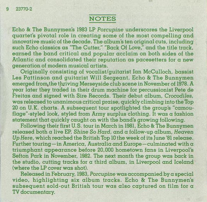 Echo & The Bunnymen ‎– Porcupine