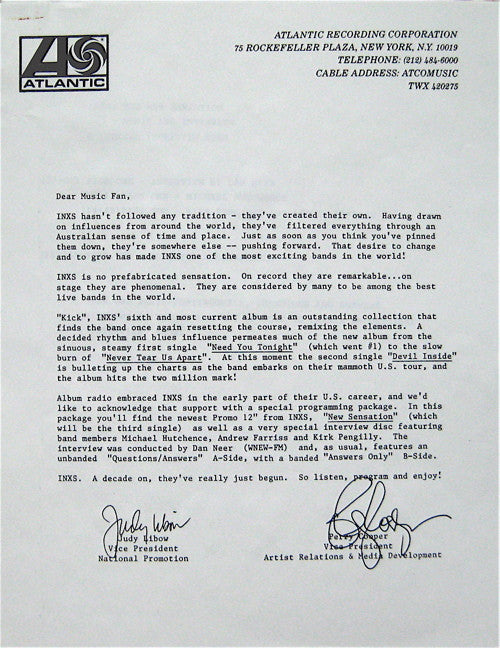 INXS ‎– The New Sensation - Music & Interview