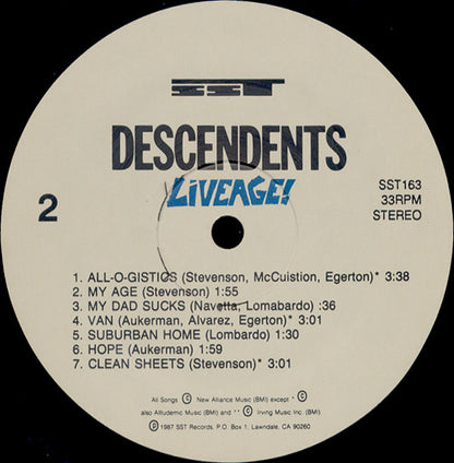 Descendents ‎– Liveage!