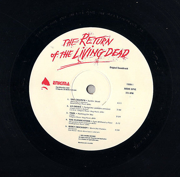 Various ‎– The Return Of The Living Dead (Original Soundtrack)
