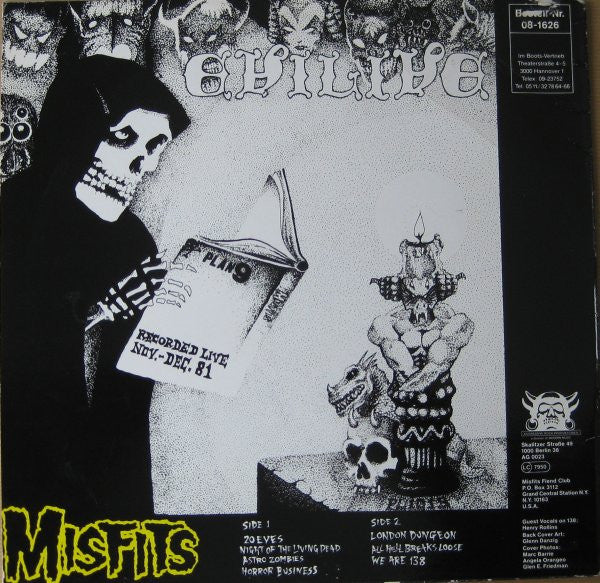 Misfits – Evilive – CD (Album, Reissue, Copy Protected), [r5313312] |  Discogs